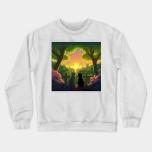 Adorable Two Cats Looking At Sunset Nirvana Crewneck Sweatshirt